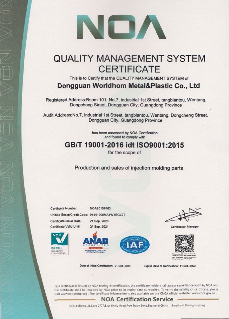 WORLDHOM, ISO 9001:2015