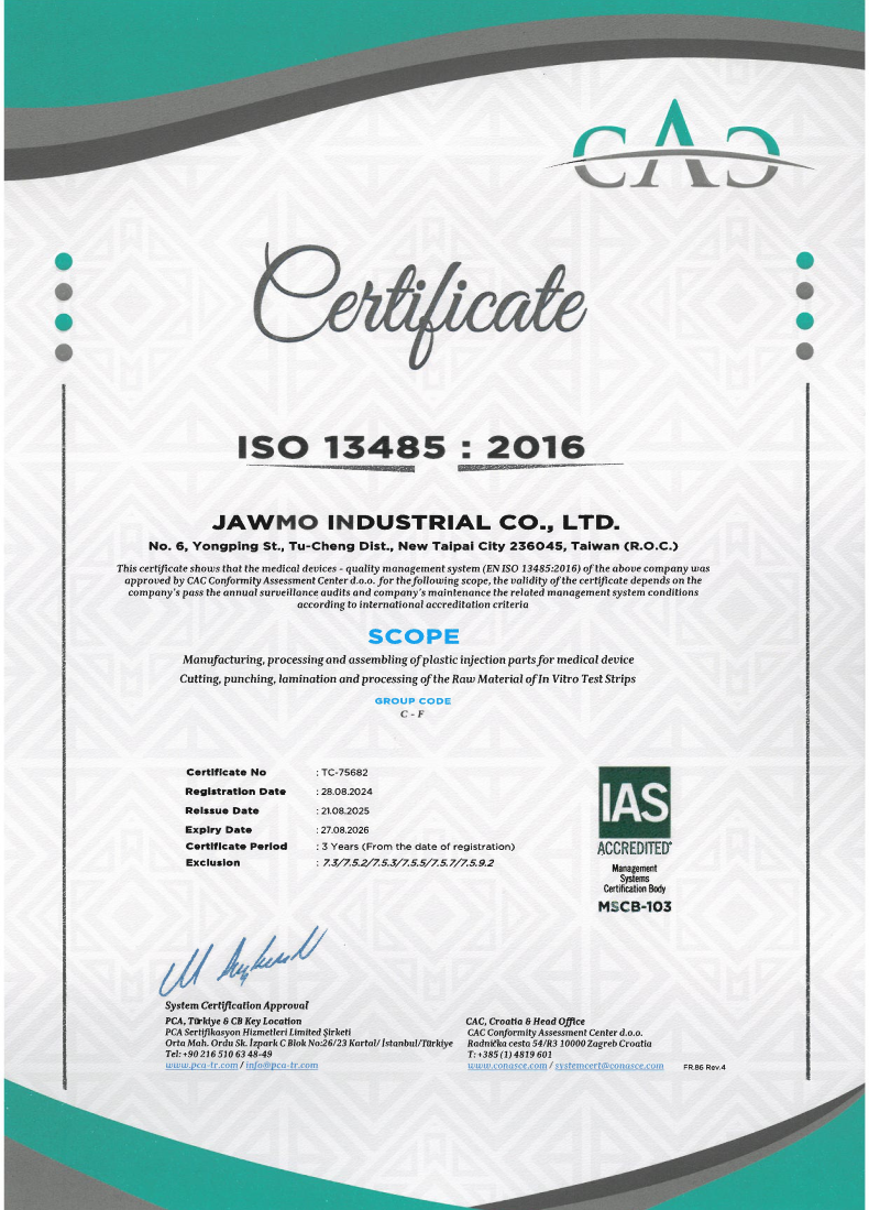 JAWMO, ISO 13485:2016